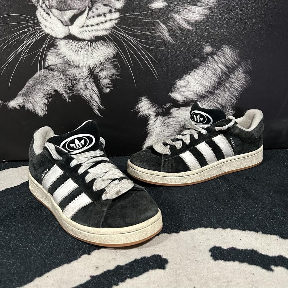 Adidas Campus 00s HQ8708 Athletic Sneaker Men's 8 Black Suede Leather Lace-Up
